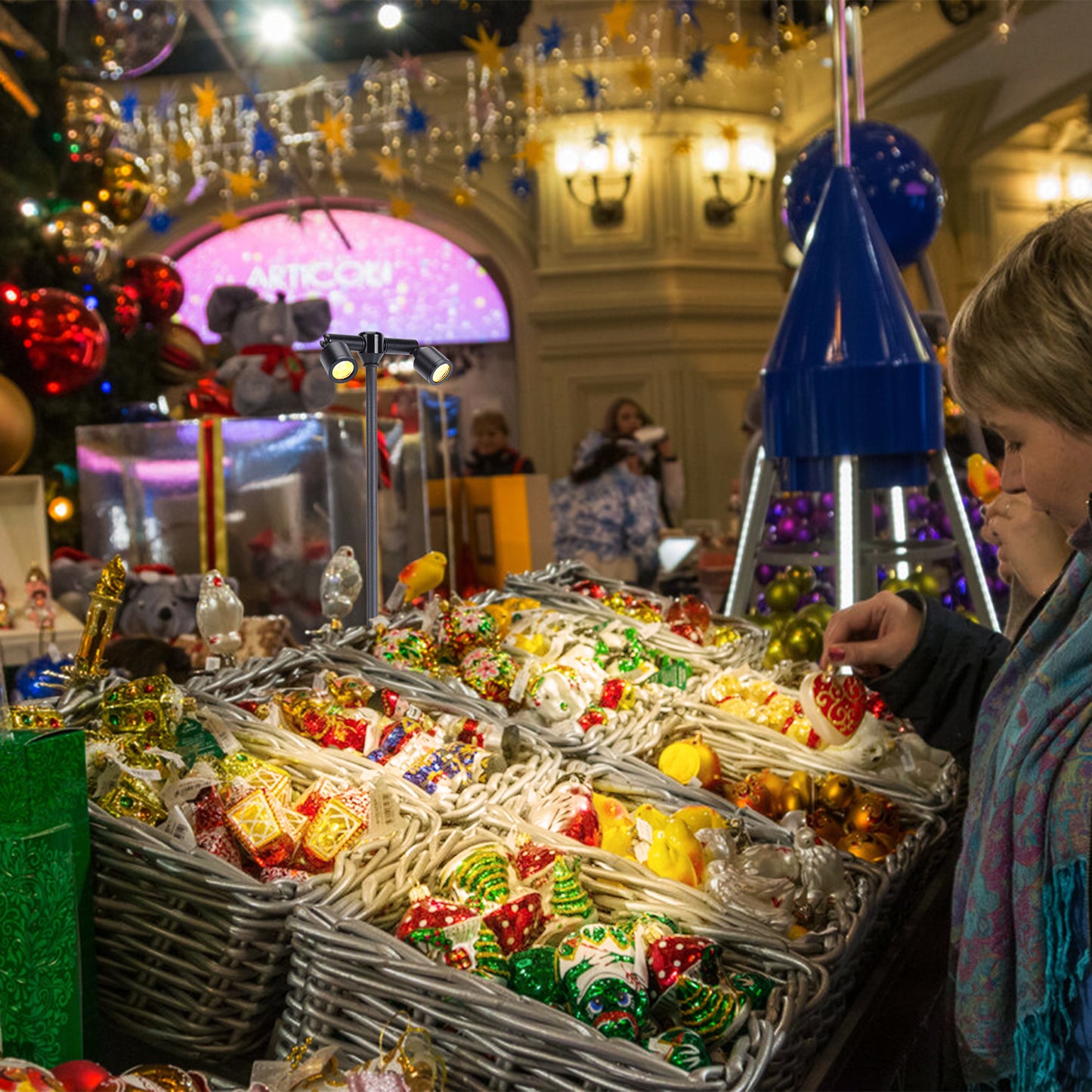 Rechargeable Cordless Spotlight, table spotlight Accent Lighting for Plants Pictures Artwork Jewelry Showcase Model Display Shelves Cabinet Table Lamp for Home Restaurant Dinner Bar Warm white