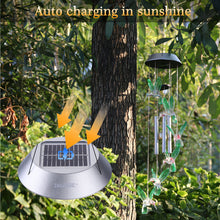 Load image into Gallery viewer, Wind Chimes Solar Hummingbird Wind Chime with Metal Tubes Color Changing Lights Outdoor Solar Lights Hanging Decorative Garden Lights Xmas Gifts for Decor Home Garden Patio Yard Indoor Outdoor
