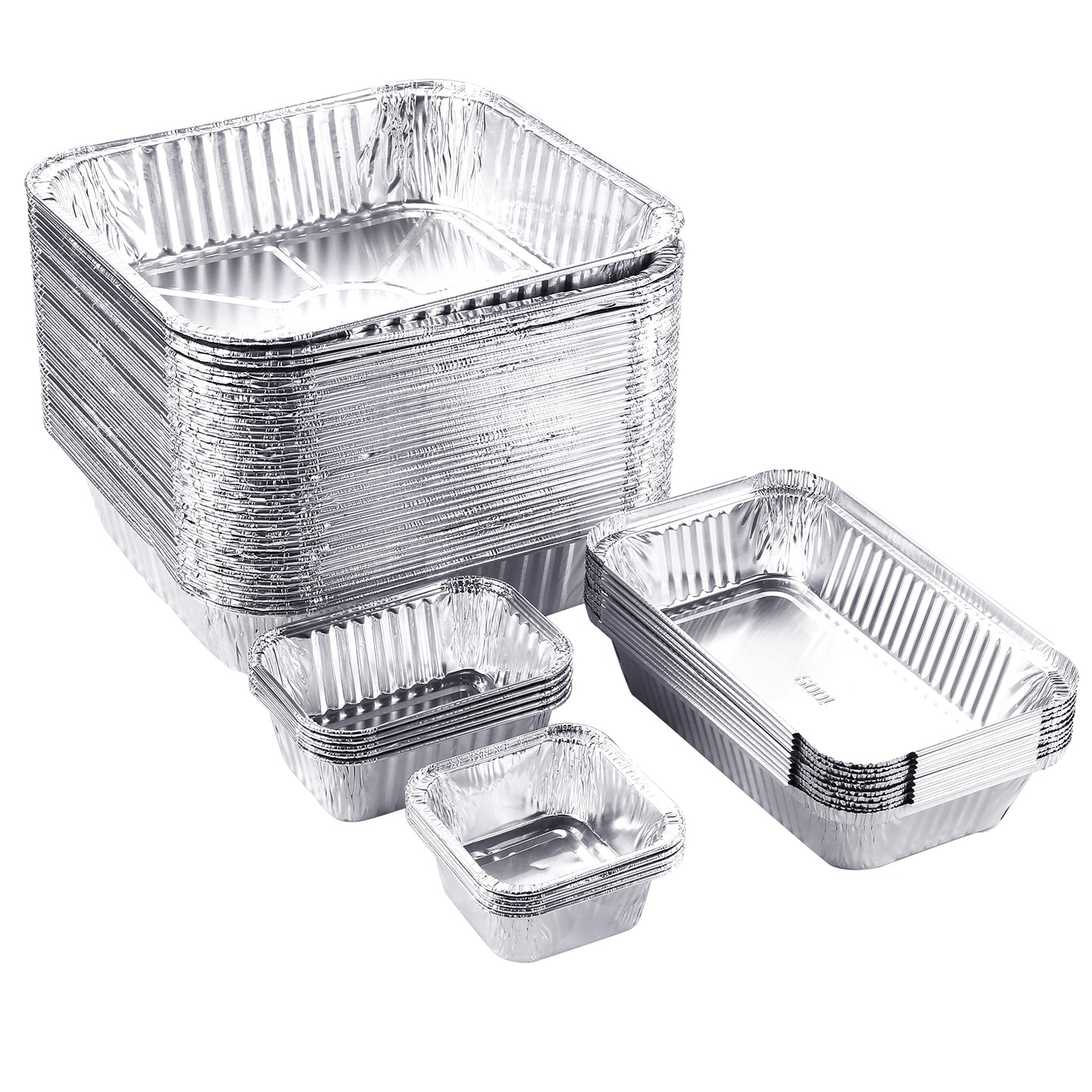 Aluminum Pans, IMAGE 51 Packs Aluminum Pans Disposable Heavy-Duty Tin Foil Pans, 8 8 Inches (36pcs) Foil Half Size Deep Steam Table Pan, Great for Cooking, Baking, Storing and Heating