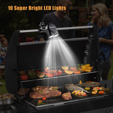 Load image into Gallery viewer, IMAGE Grill Light, BBQ Lights for Grill with 10 Super Bright LED Lights, Adjustable Handle with 360 Degree Rotation, Round &amp; Square Bars Light on Any BBQ Pit, Grill Lights for Cooking and Outdoor Use
