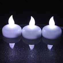 Load image into Gallery viewer, 12PCS Cool White Floating LED Candles Smokeless Flickering Flameless Waterproof Floating LED Tealights Candles Wedding Party Spa Home Indoor Outdoor Decor
