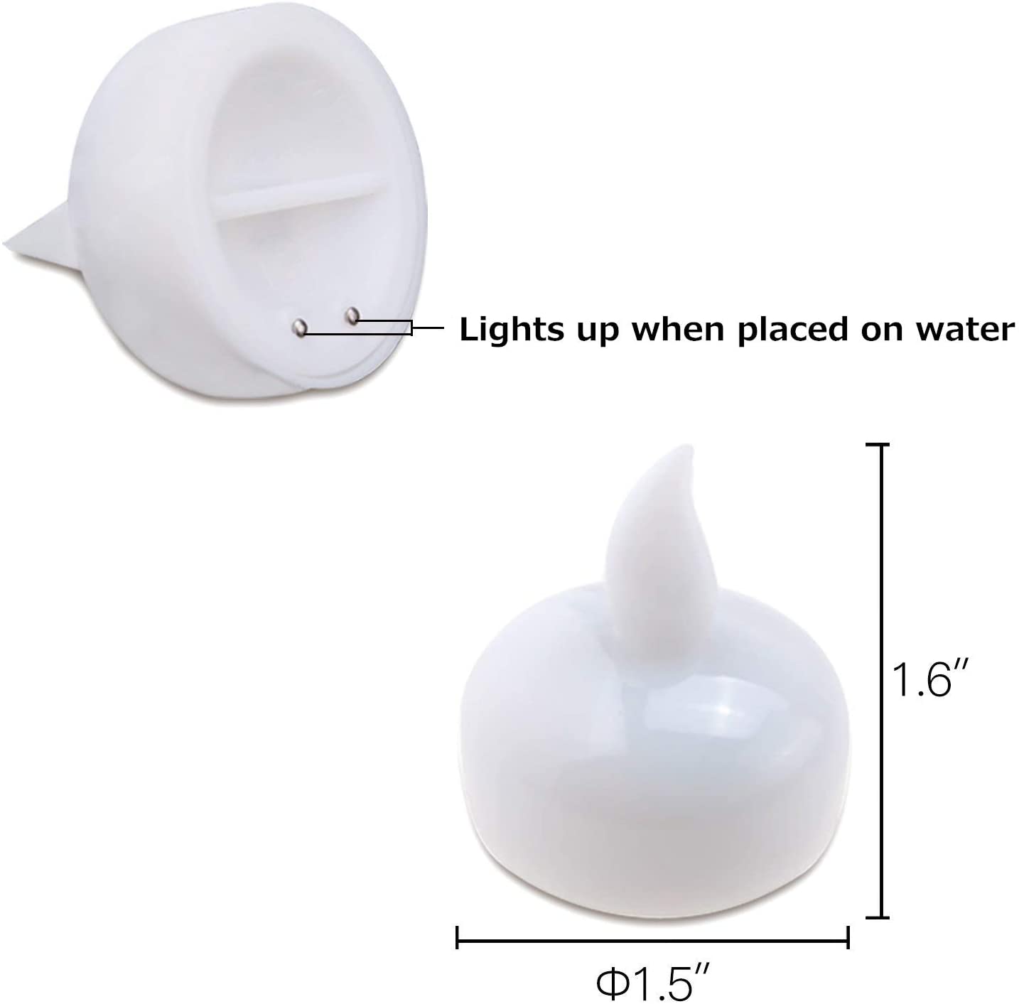 12PCS Cool White Floating LED Candles Smokeless Flickering Flameless Waterproof Floating LED Tealights Candles Wedding Party Spa Home Indoor Outdoor Decor