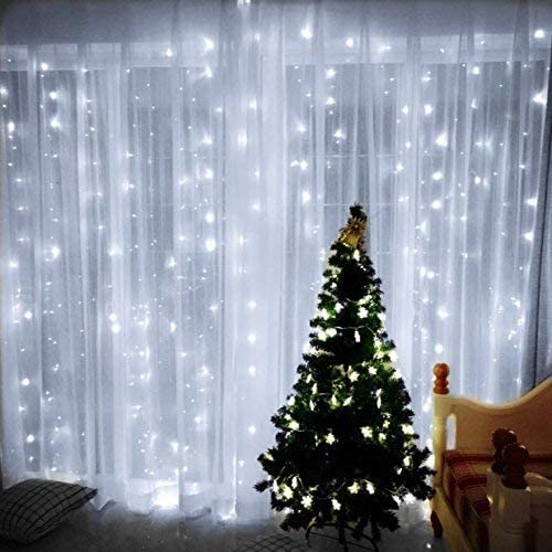 Curtain Lights, IMAGE 9.8ft x 9.8ft Power Driver LED String Lights with 8 Modes for Christmas/Halloween/Wedding/Party Backdrops - FULL Waterproof & UL Safety Standard