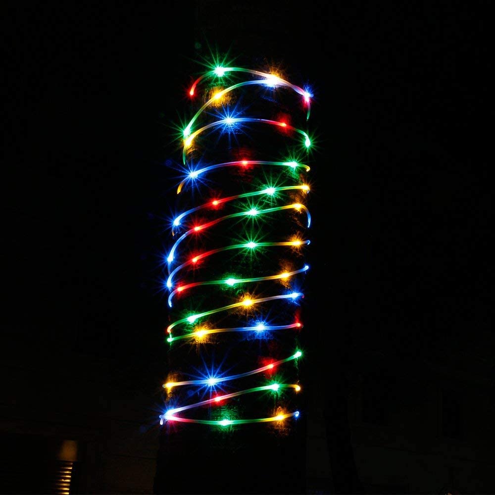 8 Modes Solar Rope Lights Outdoor String Lights 13M 42.6Foot 100LED 2400mah High Capacity Battery Starry Fairy Lights for Indoor Outdoor Garden Patio Party Decorations