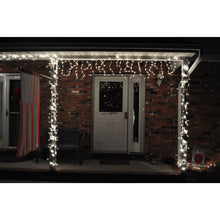 Load image into Gallery viewer, 8 Modes Curtain Icicle Lights 16.4x2 Foot 150LED with Memory Function Starry Fairy Lights for Indoor Outdoor Fair Garden Patio Party Decor with Waterproof and UL Safety Standard

