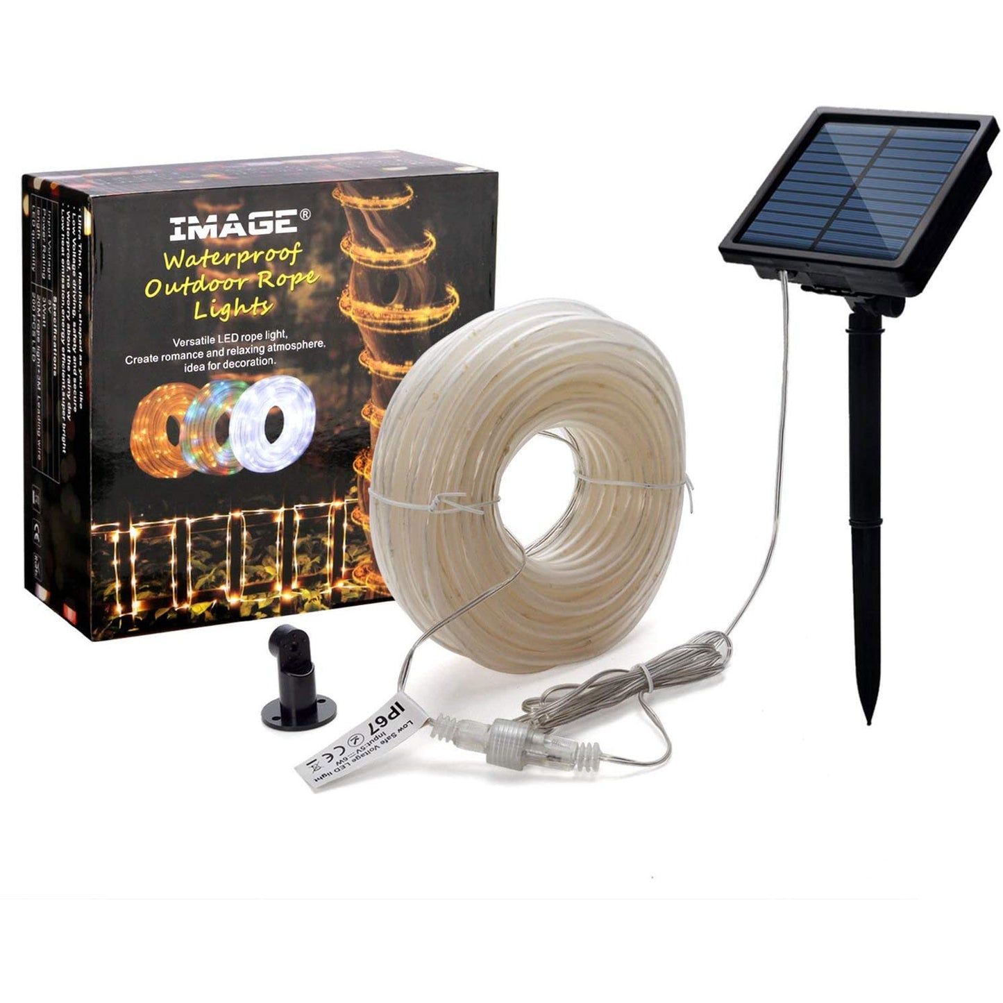 8 Modes Solar Rope Lights Outdoor String Lights 13M 42.6Foot 100LED 2400mah High Capacity Battery Starry Fairy Lights for Indoor Outdoor Garden Patio Party Decorations