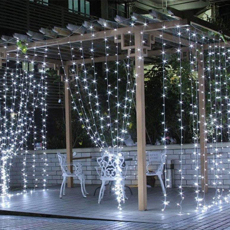 Curtain Lights, IMAGE 9.8ft x 9.8ft Power Driver LED String Lights with 8 Modes for Christmas/Halloween/Wedding/Party Backdrops - FULL Waterproof & UL Safety Standard