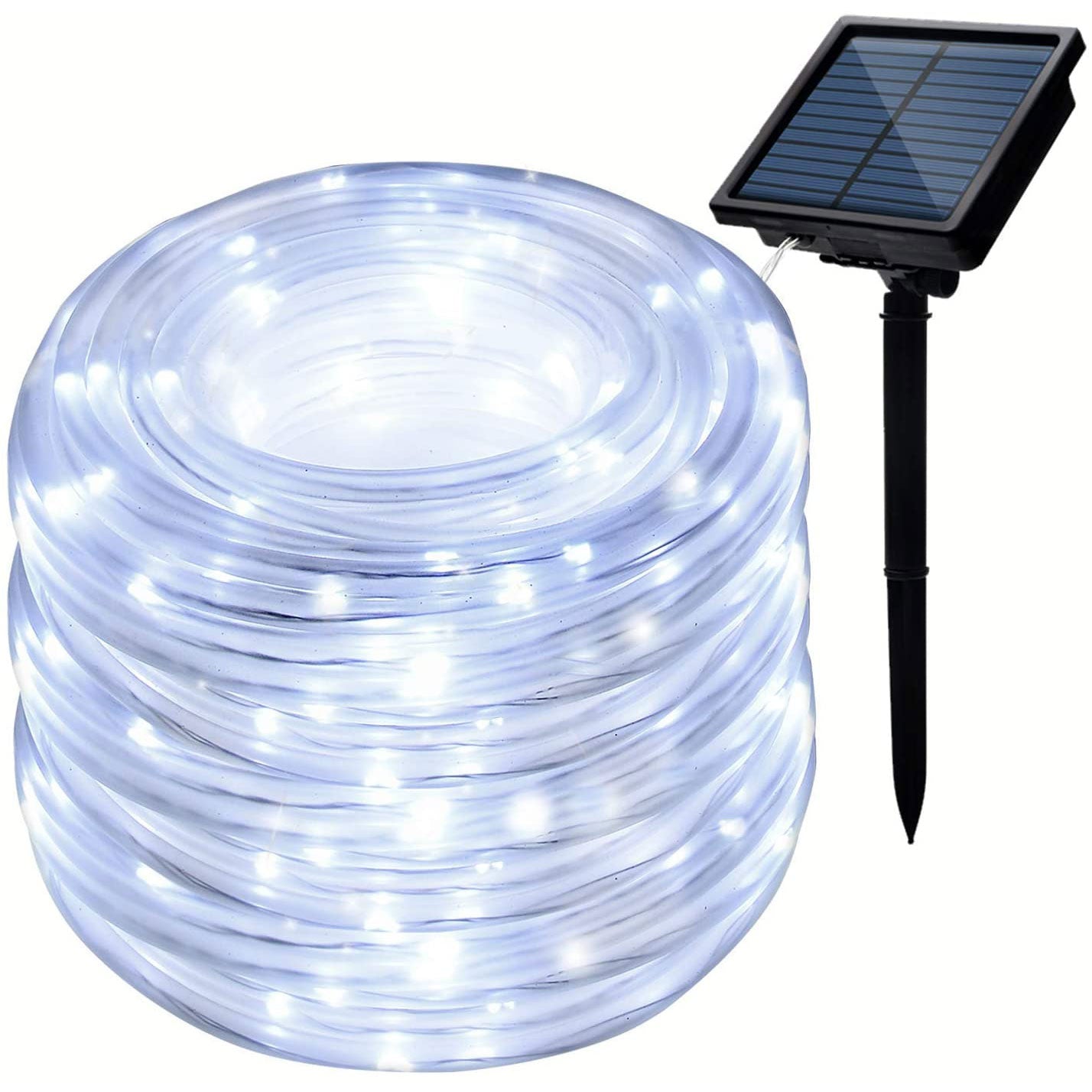 8 Modes Solar Rope Lights Outdoor String Lights 13M 42.6Foot 100LED 2400mah High Capacity Battery Starry Fairy Lights for Indoor Outdoor Garden Patio Party Decorations