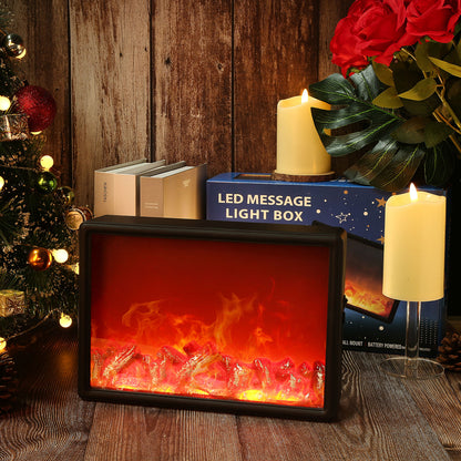 Fireplace Lights, IMAGE Fireplace Lantern LED Flame USB/Battery Powered, Flameless Fire Light for home Decor for Christmas Ornaments