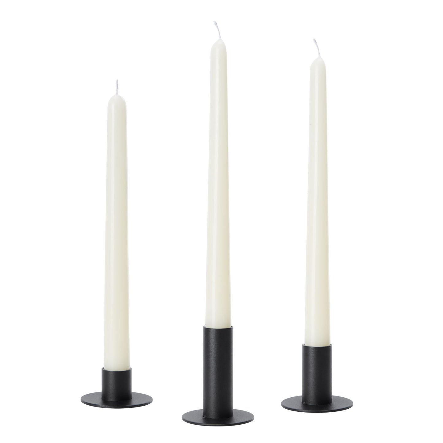 3PCS Set of Black Candle Holders, Decorative Metal Candlesticks for Taper Candles tiered heights 1/2/3inch