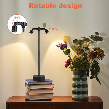 Rechargeable Cordless Spotlight, table spotlight Accent Lighting for Plants Pictures Artwork Jewelry Showcase Model Display Shelves Cabinet Table Lamp for Home Restaurant Dinner Bar  Warm white