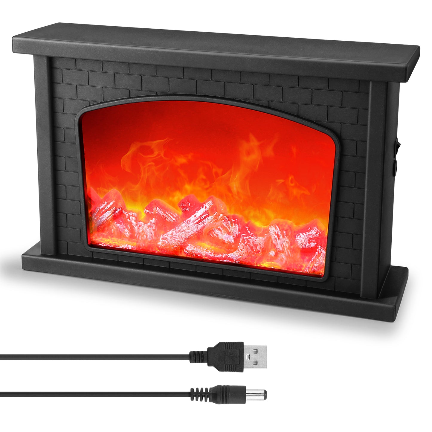 Fireplace Lights, IMAGE Fireplace Lantern LED Flame USB/Battery Powered, Flameless Fire Light for home Decor for Christmas Ornaments