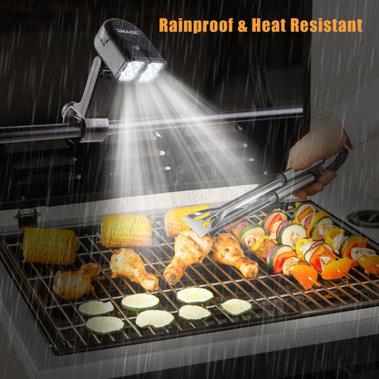 IMAGE BBQ Lights - 10 Super Bright LED Lights, Adjustable Handle with 360 Rotation, Fits Round & Square Grill Bars, Ideal for Cooking & Outdoor Use