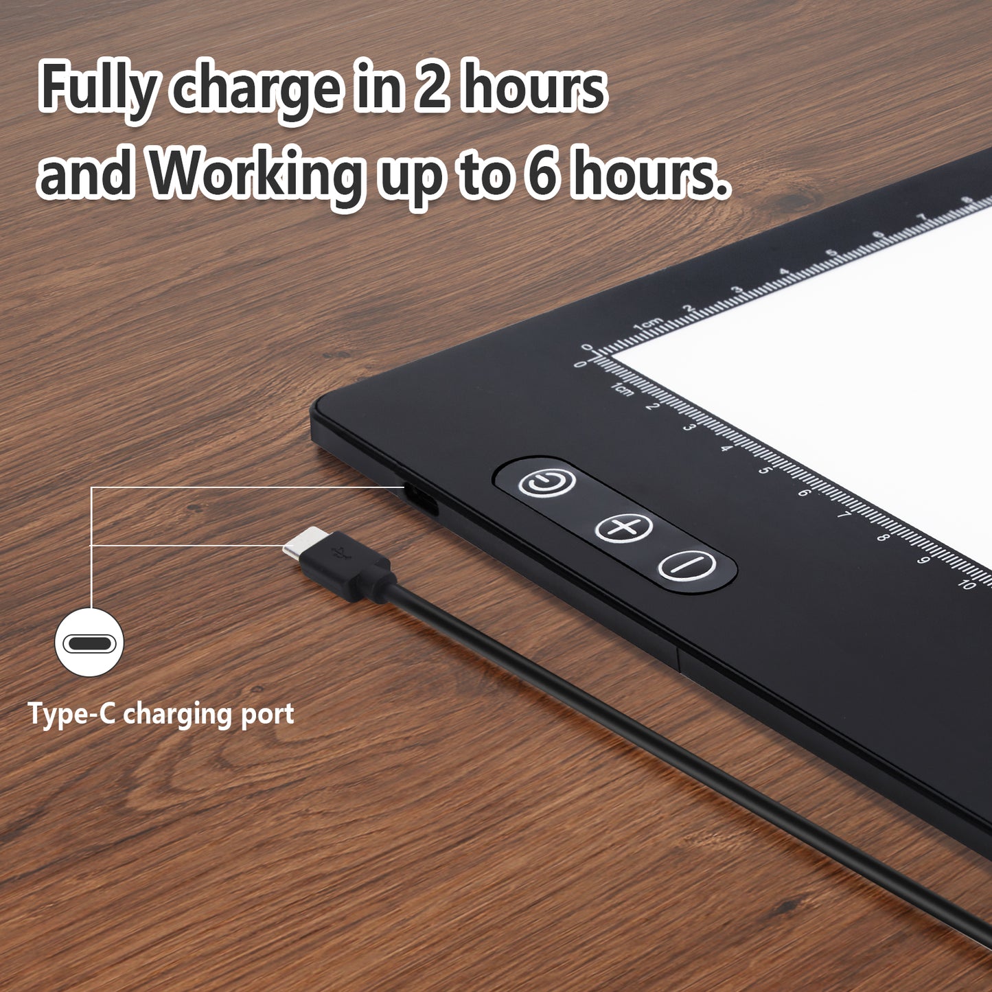 Rechargeable Magnetic A4 LED Light pad, IMAGE Tracing Pad, Ultra-Thin USB Powered with Memory Function Light Box, Great for Diamond Painting, Animation, Tattoo, Sketching and Design (6000K Black)