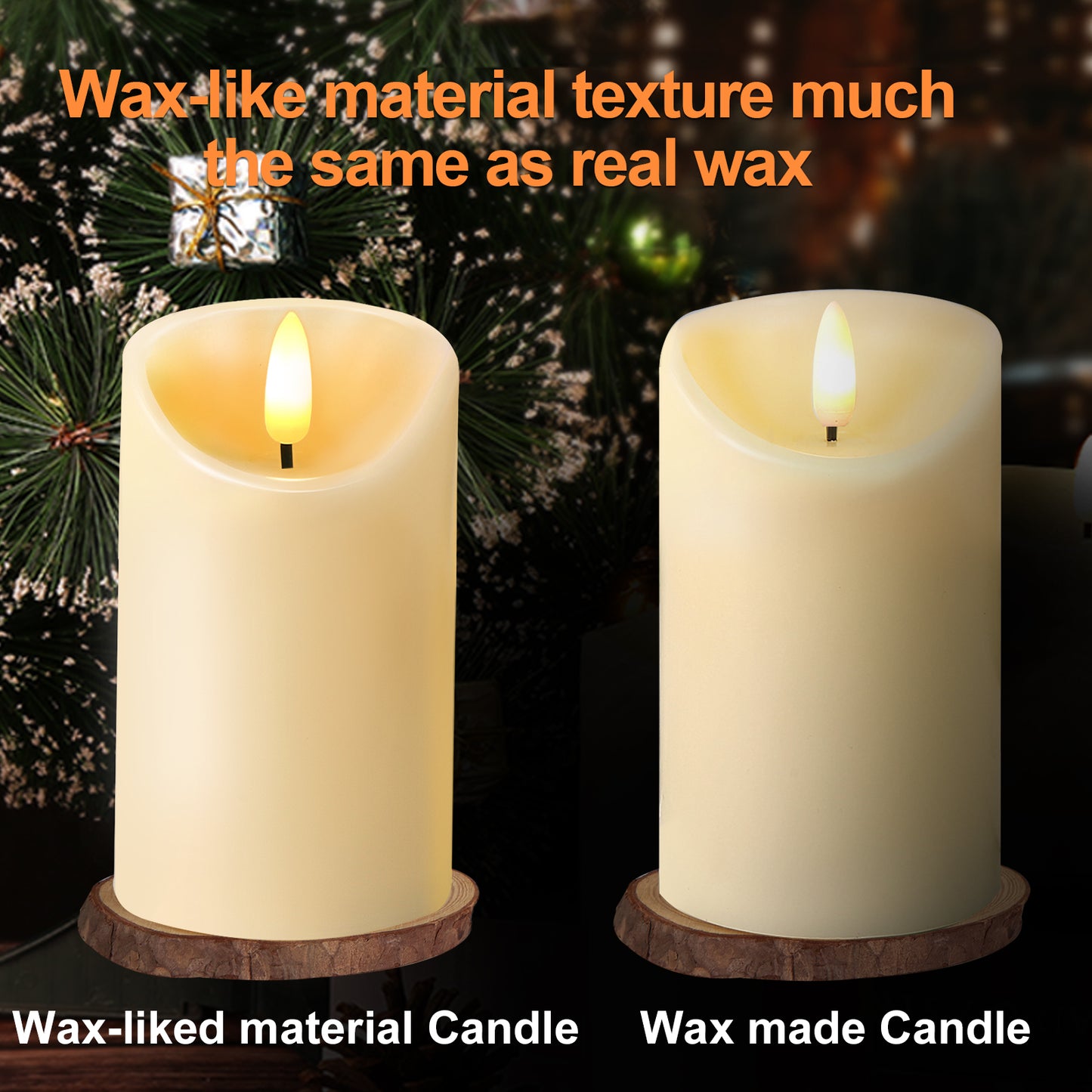 Flameless Candles, IMAGE Flickering Flameless Candles Set of 3, Realistic and Black Wick LED Candles with Remote and Timer, Battery Operated Candles for Home, Wedding, Birthday Decoration