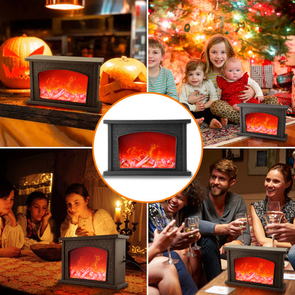 Fireplace Lights, IMAGE Fireplace Lantern LED Flame USB/Battery Powered, Flameless Fire Light for home Decor for Christmas Ornaments