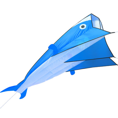 Image 3D Kite Large Blue Dolphin Breeze Beach Kites with Huge Frameless Soft Parafoil Giant,Gift for Kids,Family