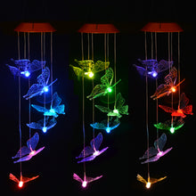 Load image into Gallery viewer, IMAGE Solar Butterfly Wind Chimes Color Changing Butterfly Wind Chimes Mobile LED Wind Chimes Gift for Home Garden Patio Yard Lawn Decor (Butterfly)
