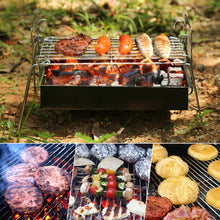 Load image into Gallery viewer, Charcoal Grill Camp Grill Mini Grill Folding Campfire Grill Portable Grill Lightweight Steel Mesh Barbecue Grill Camping Grill for Outdoor Camping Cooking Hiking Tailgating Backpacking Party
