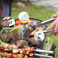 Load image into Gallery viewer, IMAGE BBQ Grill Tool Set, 14 PIECES Large Heavy Duty Stainless Steel Grilling Accessories, Durable In Use Grilling Kit for Cooking, Backyard Barbecue,Outdoor Camping
