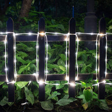 Load image into Gallery viewer, 8 Modes Solar Rope Lights Outdoor String Lights 13M 42.6Foot 100LED 2400mah High Capacity Battery Starry Fairy Lights for Indoor Outdoor Garden Patio Party Decorations
