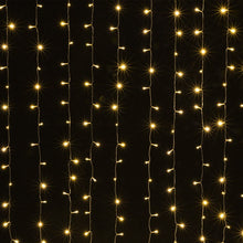 Load image into Gallery viewer, 8 Modes Curtain Lights 9.8x6.6 Foot 224 LED String Lights Fairy String Lights for Wedding Party Home Garden Indoor Outdoor Wall Backdrops Decorations Waterproof UL Safety Standard Warm White

