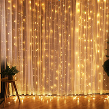Load image into Gallery viewer, Curtain Lights, IMAGE 9.8ft x 9.8ft Power Driver LED String Lights with 8 Modes for Christmas/Halloween/Wedding/Party Backdrops - FULL Waterproof &amp; UL Safety Standard
